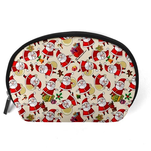 Santa Claus Patterns, Christmas Decorations Accessory Pouch (Large) from ArtsNow.com Back