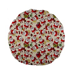 Santa Claus Patterns, Christmas Decorations Standard 15  Premium Flano Round Cushions from ArtsNow.com Front