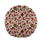 Santa Claus Patterns, Christmas Decorations Standard 15  Premium Flano Round Cushions