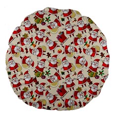 Santa Claus Patterns, Christmas Decorations Large 18  Premium Flano Round Cushions from ArtsNow.com Back