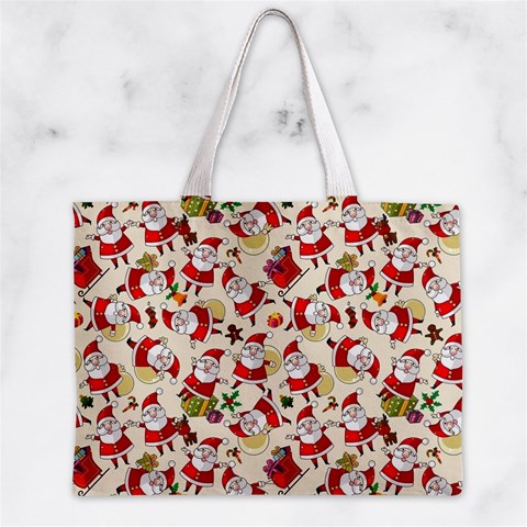 Santa Claus Patterns, Christmas Decorations Zipper Mini Tote Bag from ArtsNow.com Front