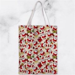 Santa Claus Patterns, Christmas Decorations Zipper Classic Tote Bag from ArtsNow.com Front