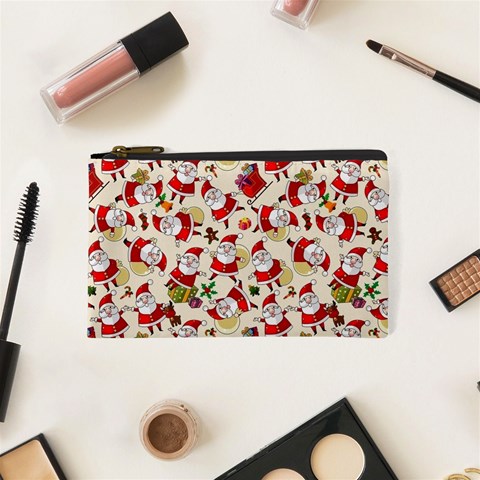 Santa Claus Patterns, Christmas Decorations Cosmetic Bag (XS) from ArtsNow.com Front