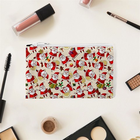 Santa Claus Patterns, Christmas Decorations Cosmetic Bag (XS) from ArtsNow.com Front