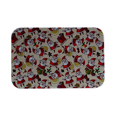 Santa Claus Patterns, Christmas Decorations Open Lid Metal Box (Silver)   from ArtsNow.com Front