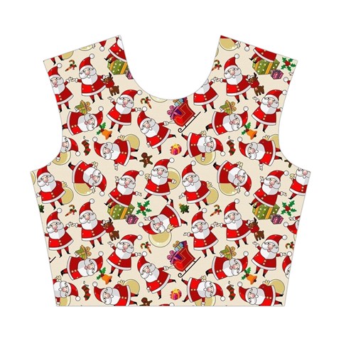 Santa Claus Patterns, Christmas Decorations Cotton Crop Top from ArtsNow.com Front