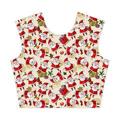 Santa Claus Patterns, Christmas Decorations Cotton Crop Top from ArtsNow.com Front