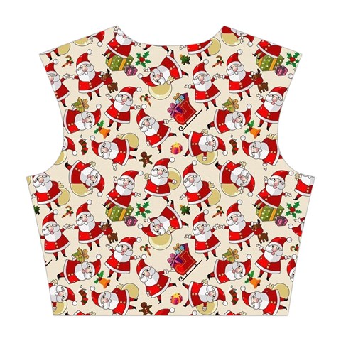 Santa Claus Patterns, Christmas Decorations Cotton Crop Top from ArtsNow.com Back