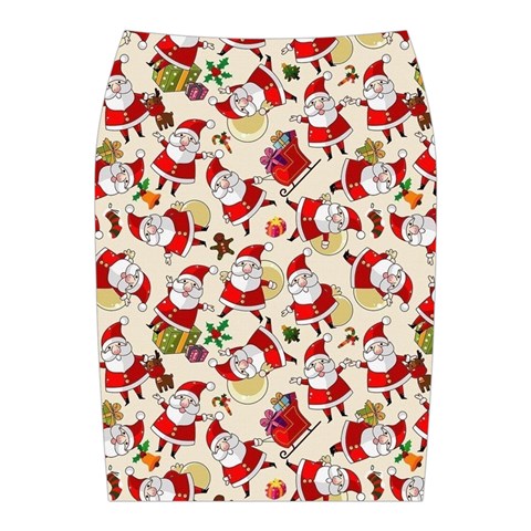 Santa Claus Patterns, Christmas Decorations Midi Wrap Pencil Skirt from ArtsNow.com Back