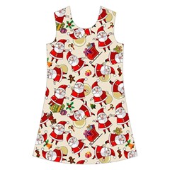 Santa Claus Patterns, Christmas Decorations Kids  Short Sleeve Velvet Dress from ArtsNow.com Front