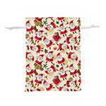 Santa Claus Patterns, Christmas Decorations Lightweight Drawstring Pouch (M)