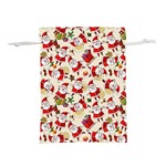 Santa Claus Patterns, Christmas Decorations Lightweight Drawstring Pouch (L)