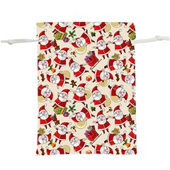 Santa Claus Patterns, Christmas Decorations Lightweight Drawstring Pouch (XL) from ArtsNow.com Front