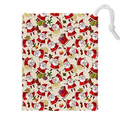 Santa Claus Patterns, Christmas Decorations Drawstring Pouch (4XL) from ArtsNow.com Front