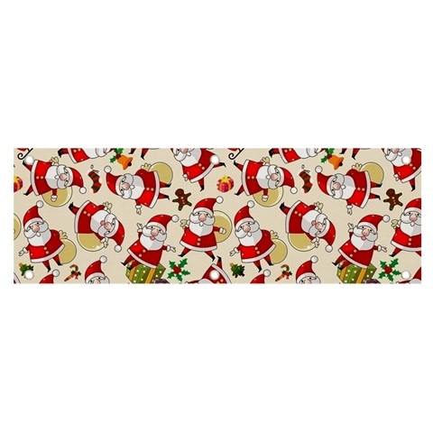 Santa Claus Patterns, Christmas Decorations Banner and Sign 6  x 2  from ArtsNow.com Front