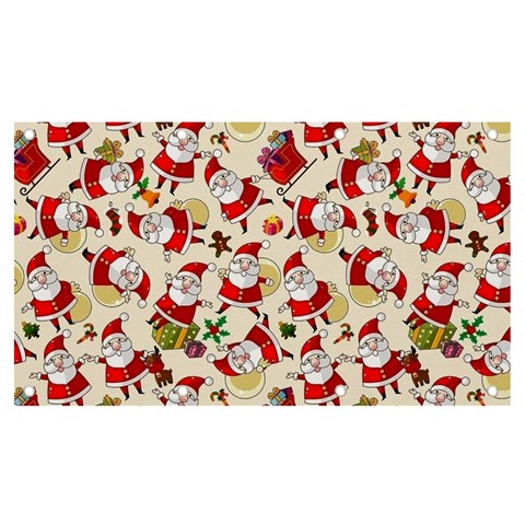 Santa Claus Patterns, Christmas Decorations Banner and Sign 7  x 4  from ArtsNow.com Front