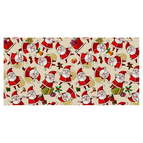 Santa Claus Patterns, Christmas Decorations Banner and Sign 8  x 4  from ArtsNow.com Front