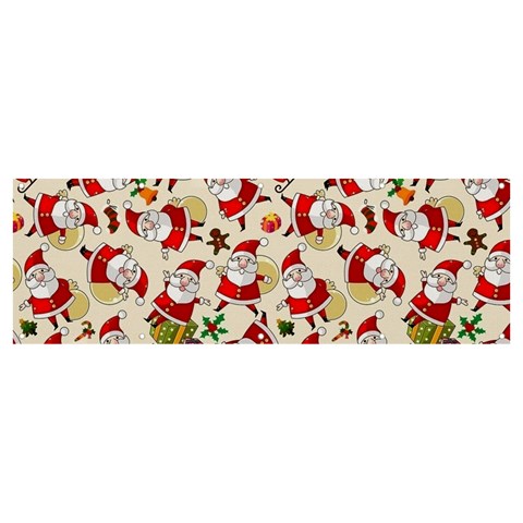 Santa Claus Patterns, Christmas Decorations Banner and Sign 12  x 4  from ArtsNow.com Front