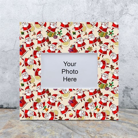 Santa Claus Patterns, Christmas Decorations White Box Photo Frame 4  x 6  from ArtsNow.com Front