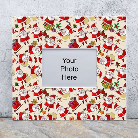 Santa Claus Patterns, Christmas Decorations White Wall Photo Frame 5  x 7  from ArtsNow.com Front