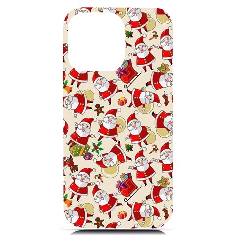 Santa Claus Patterns, Christmas Decorations iPhone 14 Pro Max Black UV Print Case from ArtsNow.com Front