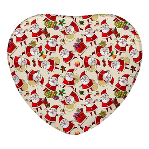 Santa Claus Patterns, Christmas Decorations Heart Glass Fridge Magnet (4 pack) from ArtsNow.com Front