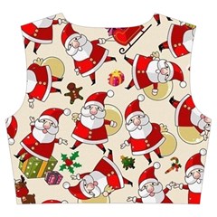 Santa Claus Patterns, Christmas Decorations Trumpet Sleeve Cropped Top from ArtsNow.com Back