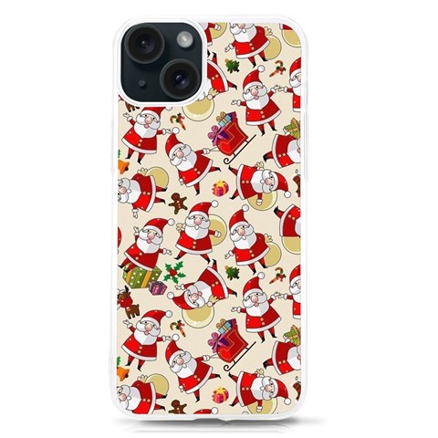 Santa Claus Patterns, Christmas Decorations iPhone 15 TPU UV Print Case from ArtsNow.com Front