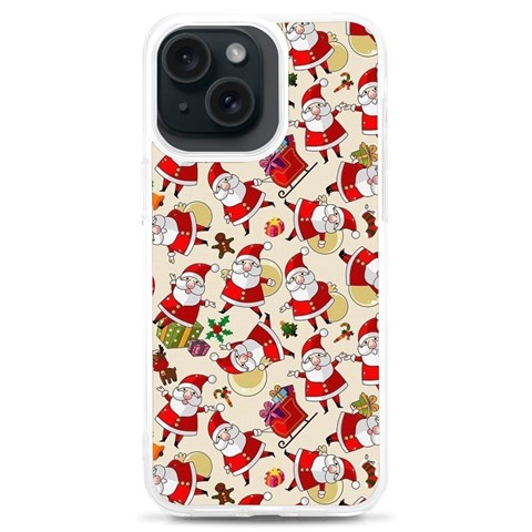 Santa Claus Patterns, Christmas Decorations iPhone 15 Plus TPU UV Print Case from ArtsNow.com Front