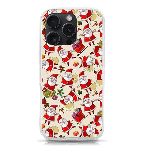 Santa Claus Patterns, Christmas Decorations iPhone 15 Pro TPU UV Print Case from ArtsNow.com Front