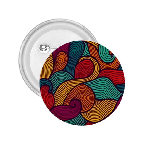 Swirly, Abstract, Multi Colored, Pattern, 2.25  Buttons from ArtsNow.com Front