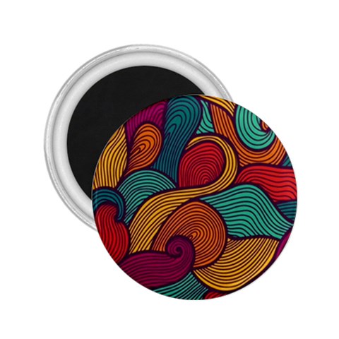 Swirly, Abstract, Multi Colored, Pattern, 2.25  Magnets from ArtsNow.com Front