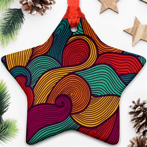 Swirly, Abstract, Multi Colored, Pattern, Ornament (Star) from ArtsNow.com Front