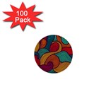 Swirly, Abstract, Multi Colored, Pattern, 1  Mini Buttons (100 pack) 