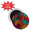 Swirly, Abstract, Multi Colored, Pattern, 1.75  Magnets (100 pack) 