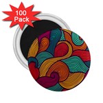 Swirly, Abstract, Multi Colored, Pattern, 2.25  Magnets (100 pack) 