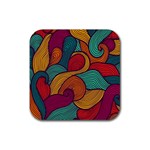 Swirly, Abstract, Multi Colored, Pattern, Rubber Coaster (Square)