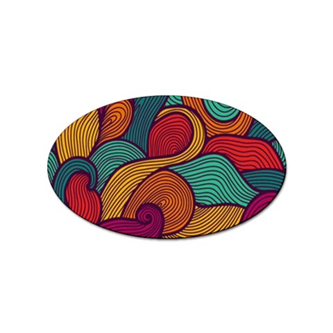 Swirly, Abstract, Multi Colored, Pattern, Sticker (Oval) from ArtsNow.com Front