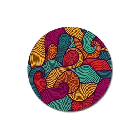 Swirly, Abstract, Multi Colored, Pattern, Magnet 3  (Round) from ArtsNow.com Front