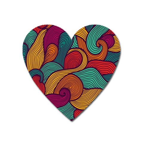 Swirly, Abstract, Multi Colored, Pattern, Heart Magnet from ArtsNow.com Front