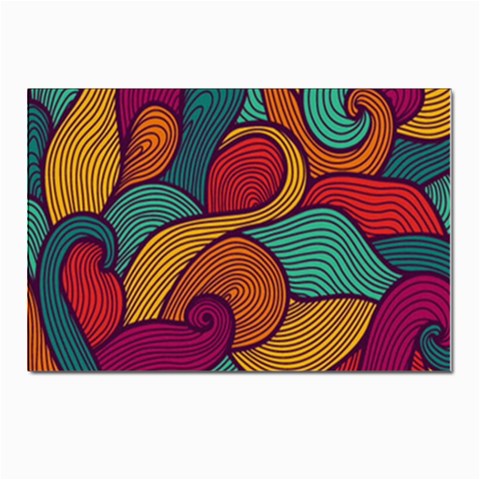 Swirly, Abstract, Multi Colored, Pattern, Postcard 4 x 6  (Pkg of 10) from ArtsNow.com Front