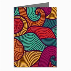 Swirly, Abstract, Multi Colored, Pattern, Greeting Card from ArtsNow.com Left