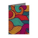 Swirly, Abstract, Multi Colored, Pattern, Mini Greeting Card