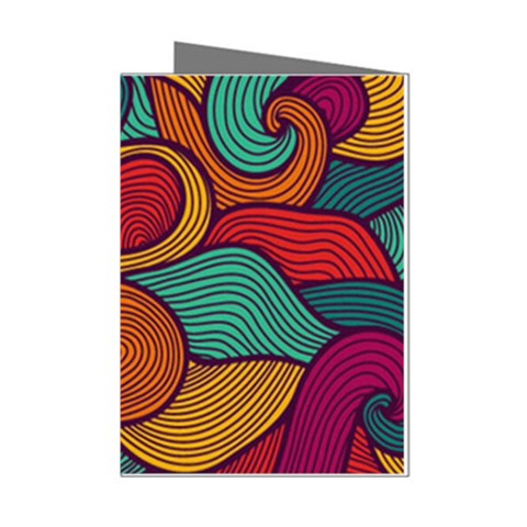 Swirly, Abstract, Multi Colored, Pattern, Mini Greeting Cards (Pkg of 8) from ArtsNow.com Left