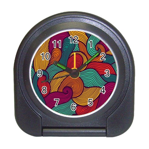 Swirly, Abstract, Multi Colored, Pattern, Travel Alarm Clock from ArtsNow.com Front