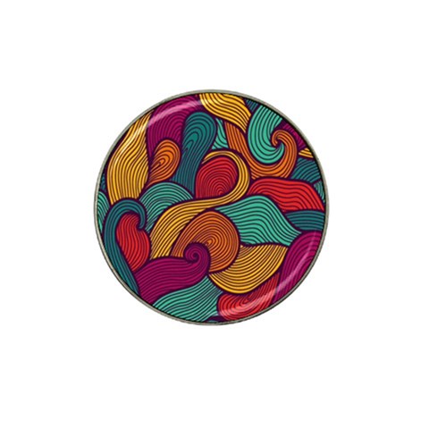 Swirly, Abstract, Multi Colored, Pattern, Hat Clip Ball Marker from ArtsNow.com Front