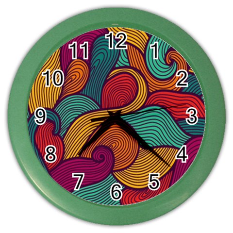 Swirly, Abstract, Multi Colored, Pattern, Color Wall Clock from ArtsNow.com Front