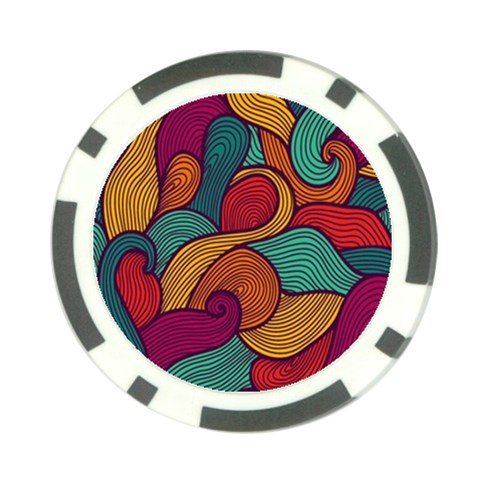 Swirly, Abstract, Multi Colored, Pattern, Poker Chip Card Guard from ArtsNow.com Front