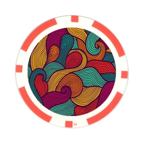 Swirly, Abstract, Multi Colored, Pattern, Poker Chip Card Guard from ArtsNow.com Front