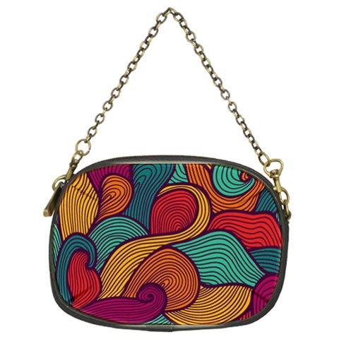 Swirly, Abstract, Multi Colored, Pattern, Chain Purse (One Side) from ArtsNow.com Front